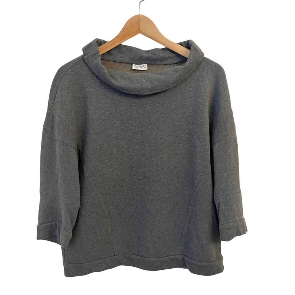 Brunello Cucinelli Sweatshirt Womens S Minimalist Boat Neck Italy Quiet Luxury
